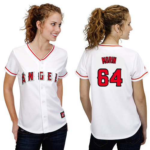 Mike Morin #64 mlb Jersey-Los Angeles Angels of Anaheim Women's Authentic Home White Cool Base Baseball Jersey